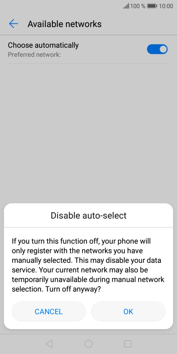 Press OK and your phone will search for networks.