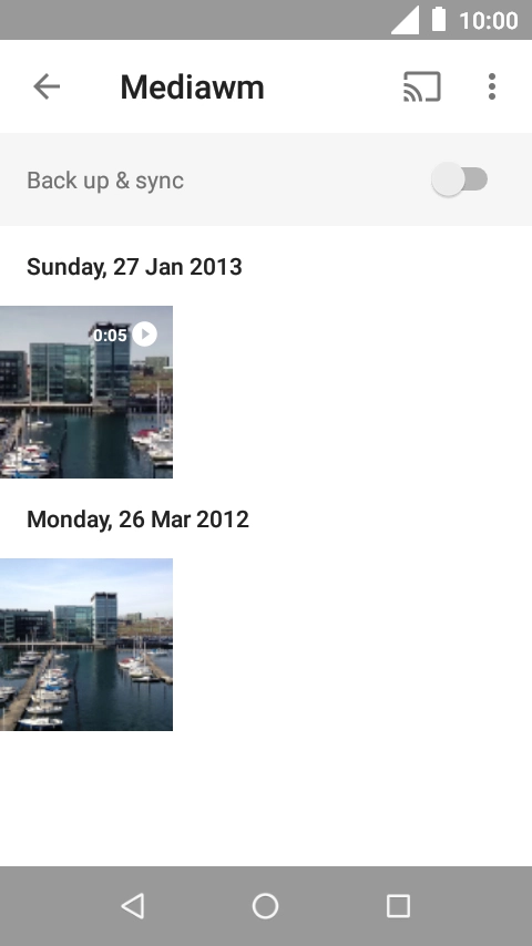 Press and hold any picture or video clip. Press and hold any picture or video clip.