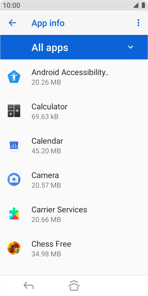 Press the required app.