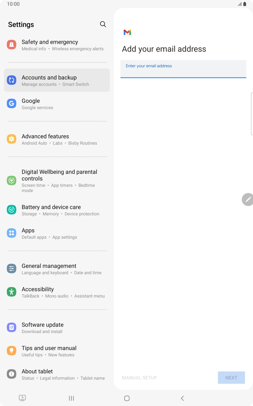 Press the field below 'Enter your email address' and key in your email address. Press the field below 'Enter your email address' and key in your email address.