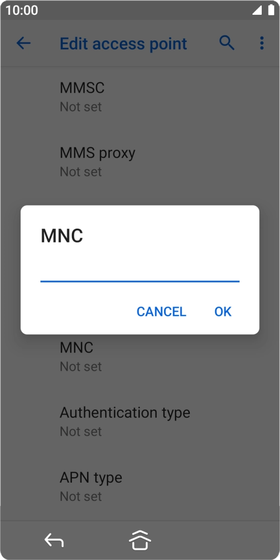Key in 10 and press OK.