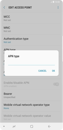 Key in default and press OK.