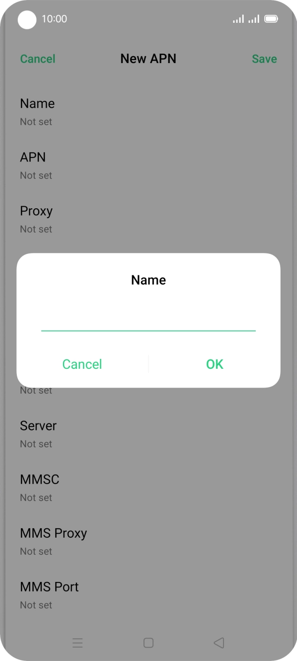 Key in O2 UK MMS and press OK.