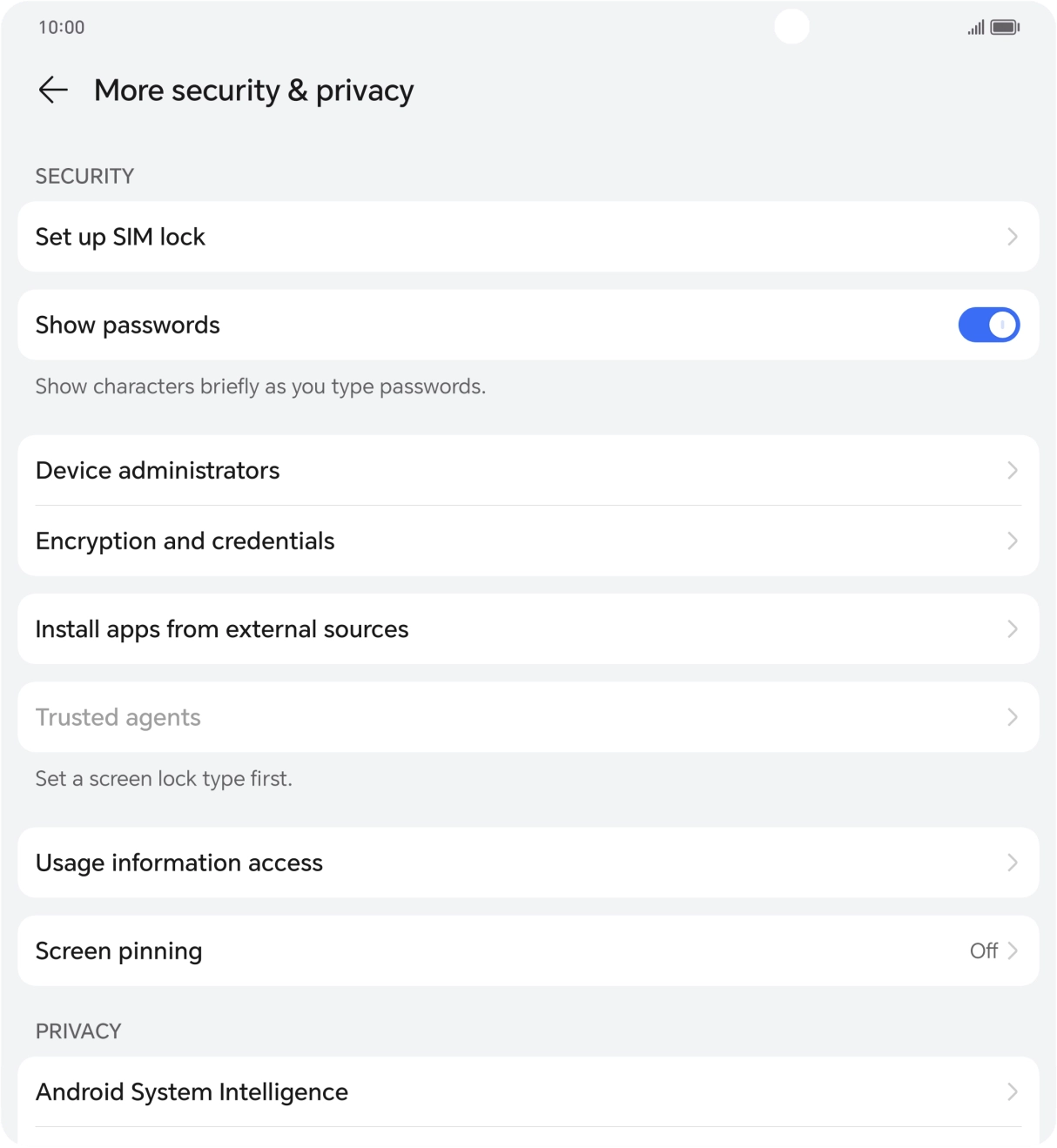 Press Set up SIM lock.