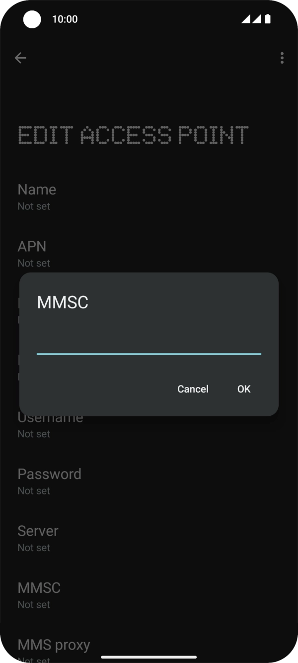 Key in http://mmsc.mms.o2.co.uk:8002 and press OK. Key in http://mmsc.mms.o2.co.uk:8002 and press OK.