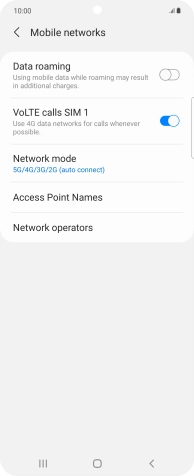 Press Network mode.