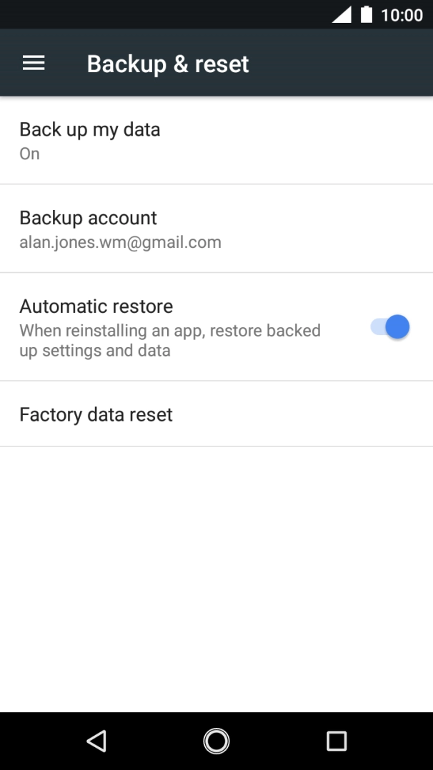 Press Factory data reset.