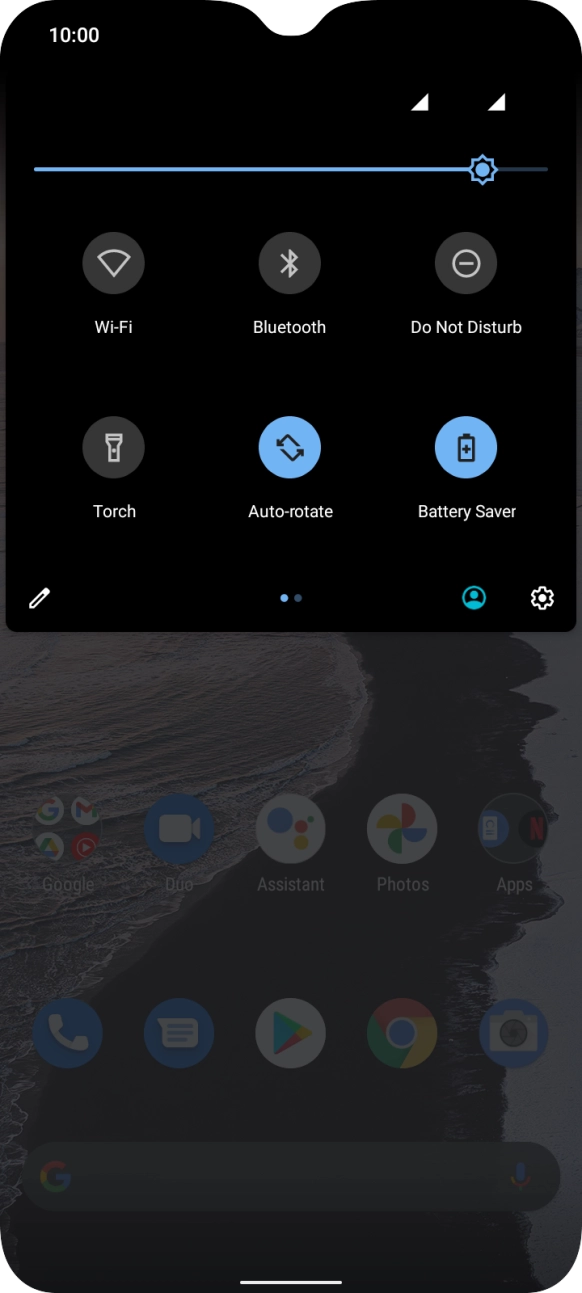 Slide your finger upwards starting from the bottom of the screen to return to the home screen.