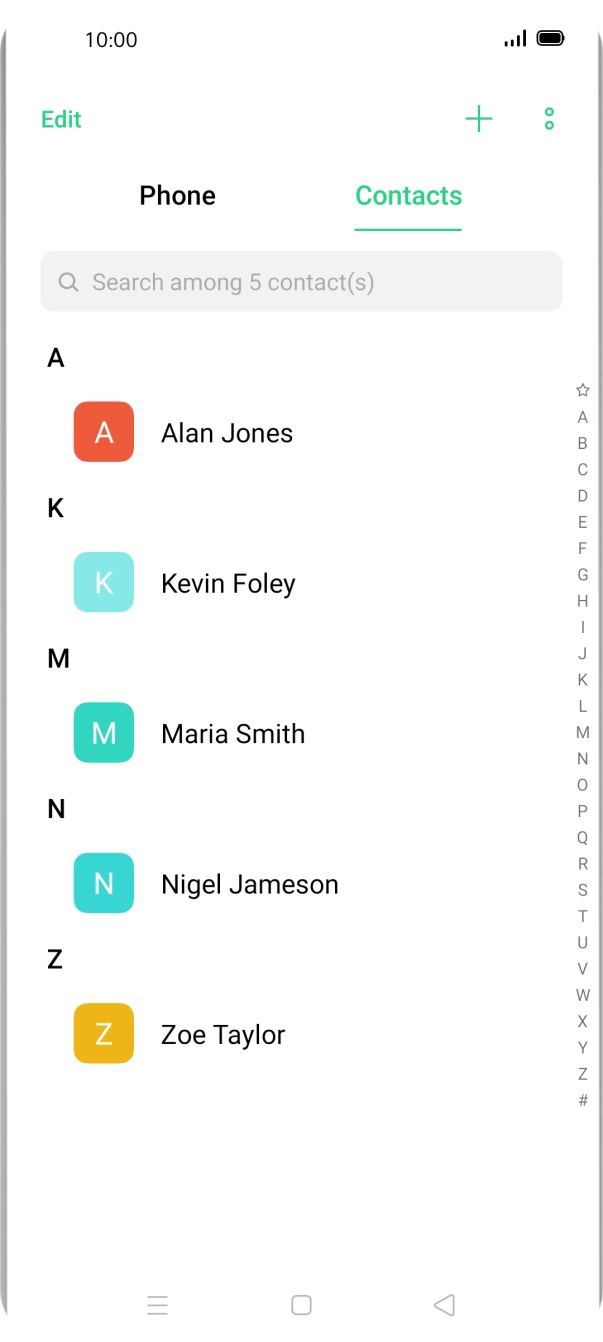 Press the new contact icon.