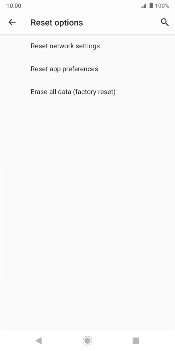 Press Erase all data (factory reset).
