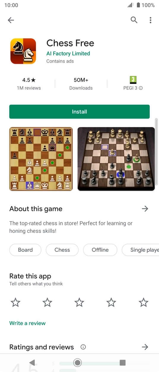 Press Install and follow the instructions on the screen to install the app.