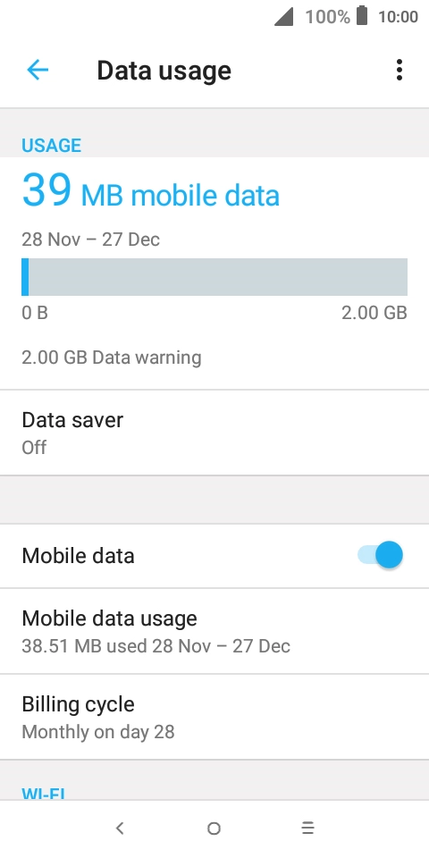 The total data usage is displayed.