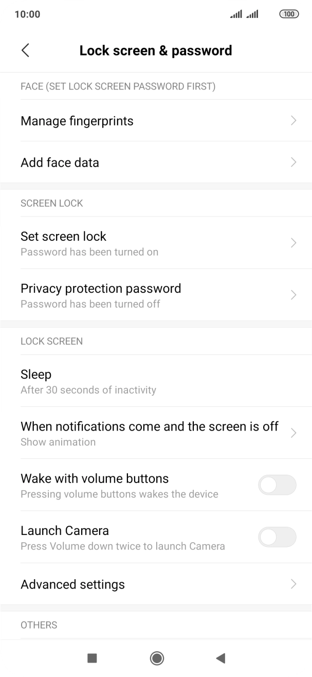 Press Set screen lock. Press Set screen lock.