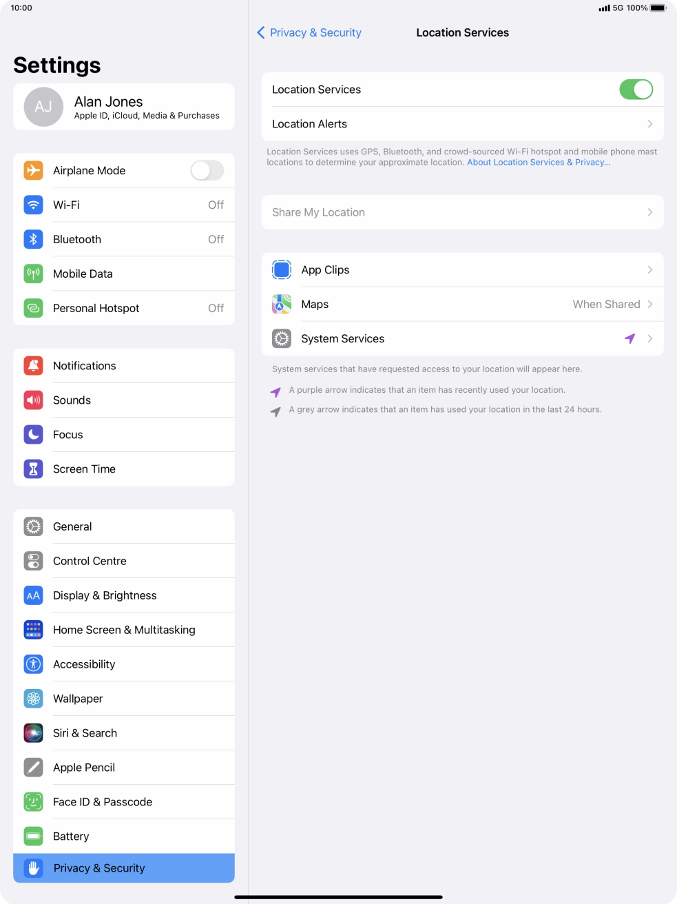 Press the required application. Press the required application.