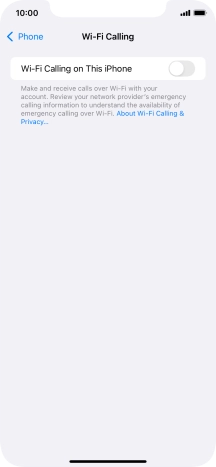Press the indicator next to 'Wi-Fi Calling on This iPhone' to turn the function on or off.