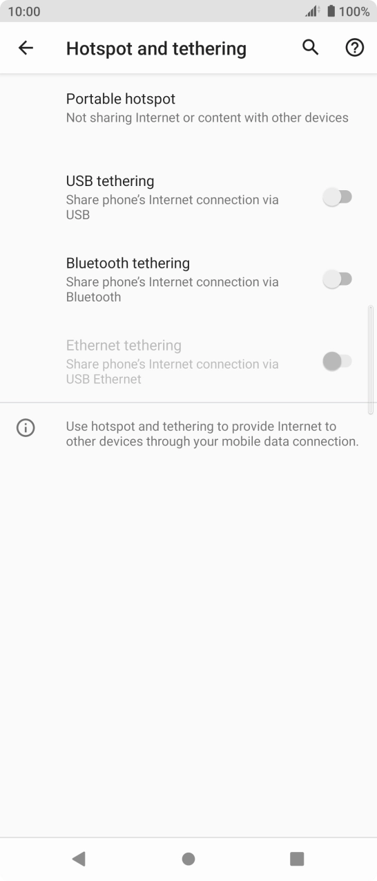 Press Portable hotspot.