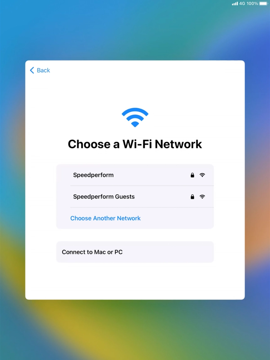 Press the required WiFi network.