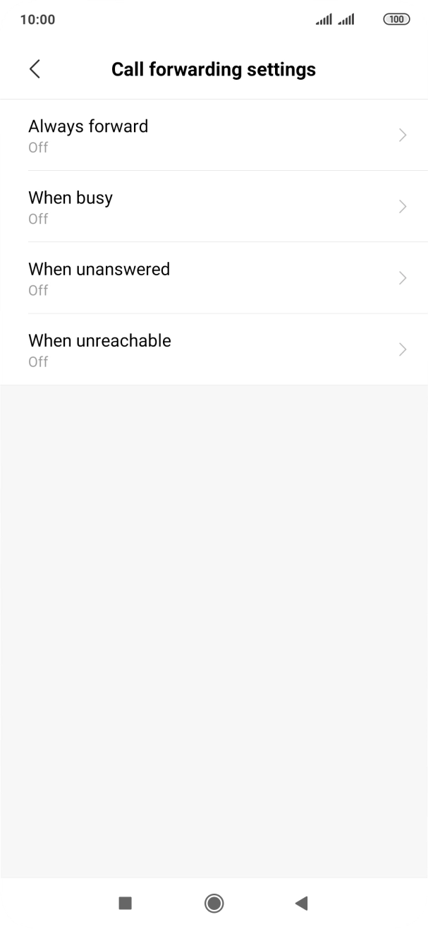 Press the required divert type.