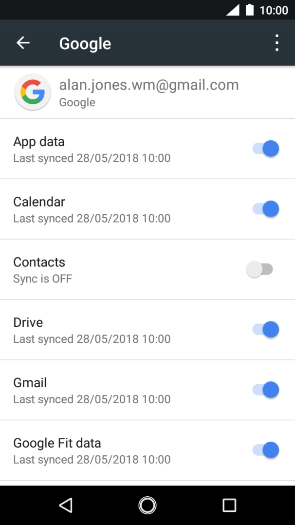 Press the indicator next to 'Contacts' to turn on the function.
