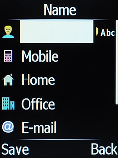 Select the field below 'Name' and key in the required name.