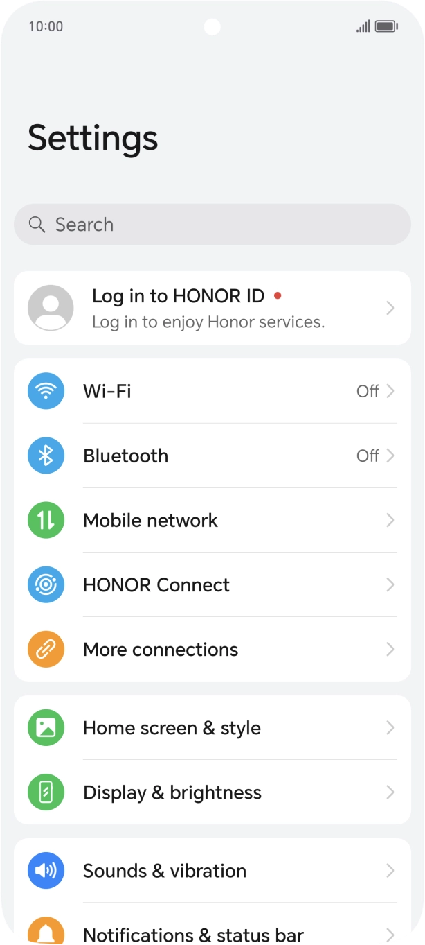 Press Mobile network. Press Mobile network.