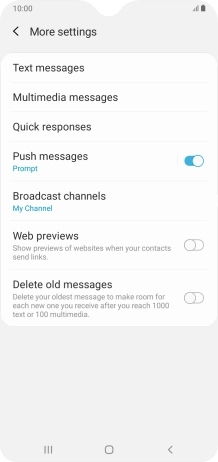 Press Text messages.