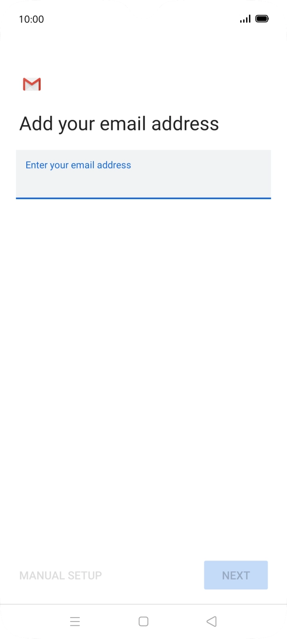 Press the field below 'Enter your email address' and key in your email address.