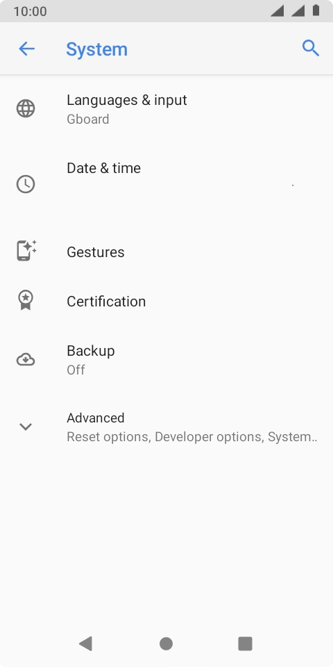 Press Advanced. Press Advanced.