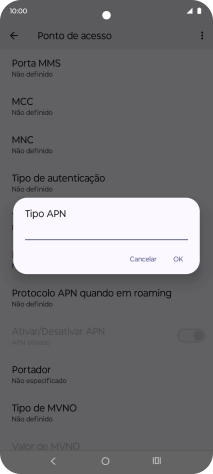 Introduza mms e prima OK.