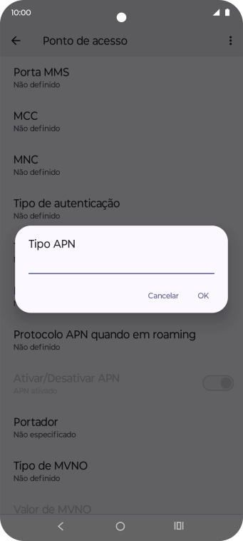 Introduza mms e prima OK.
