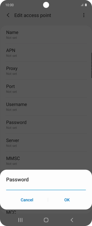 Key in password and press OK.