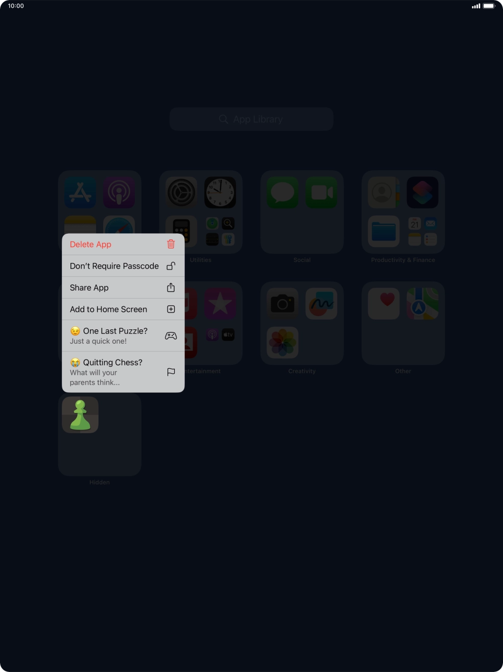 Press Don't Require Passcode.