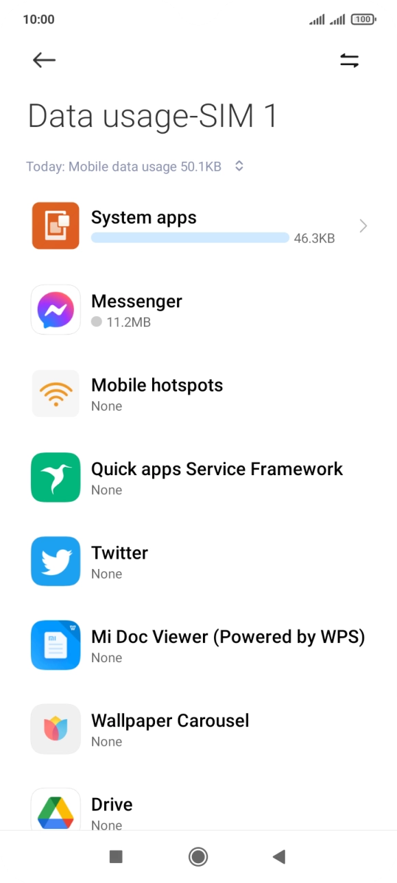 Press the drop down list.