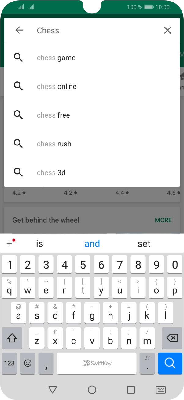 Key in the name or subject of the required app and press the search icon.