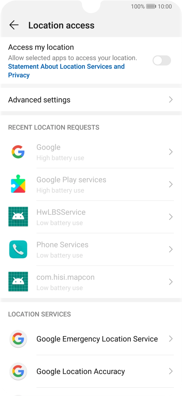Press the indicator to turn the function on or off.