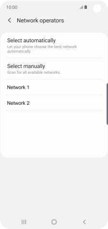 Press the required network.