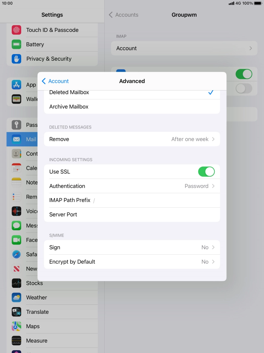 Press the indicator next to 'Use SSL' to turn off the function. Press the indicator next to 'Use SSL' to turn off the function.