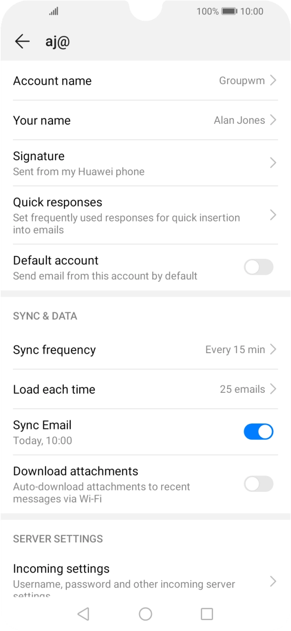 Press Account name and key in the required name. Press Account name and key in the required name.