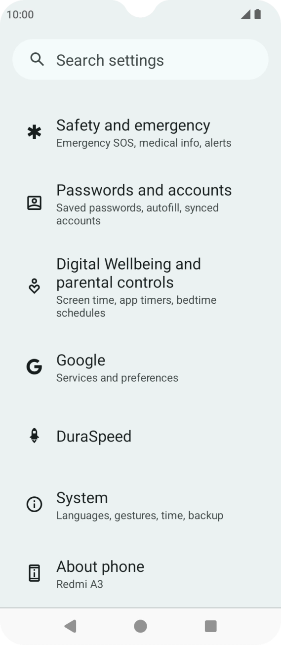 Press Passwords and accounts.