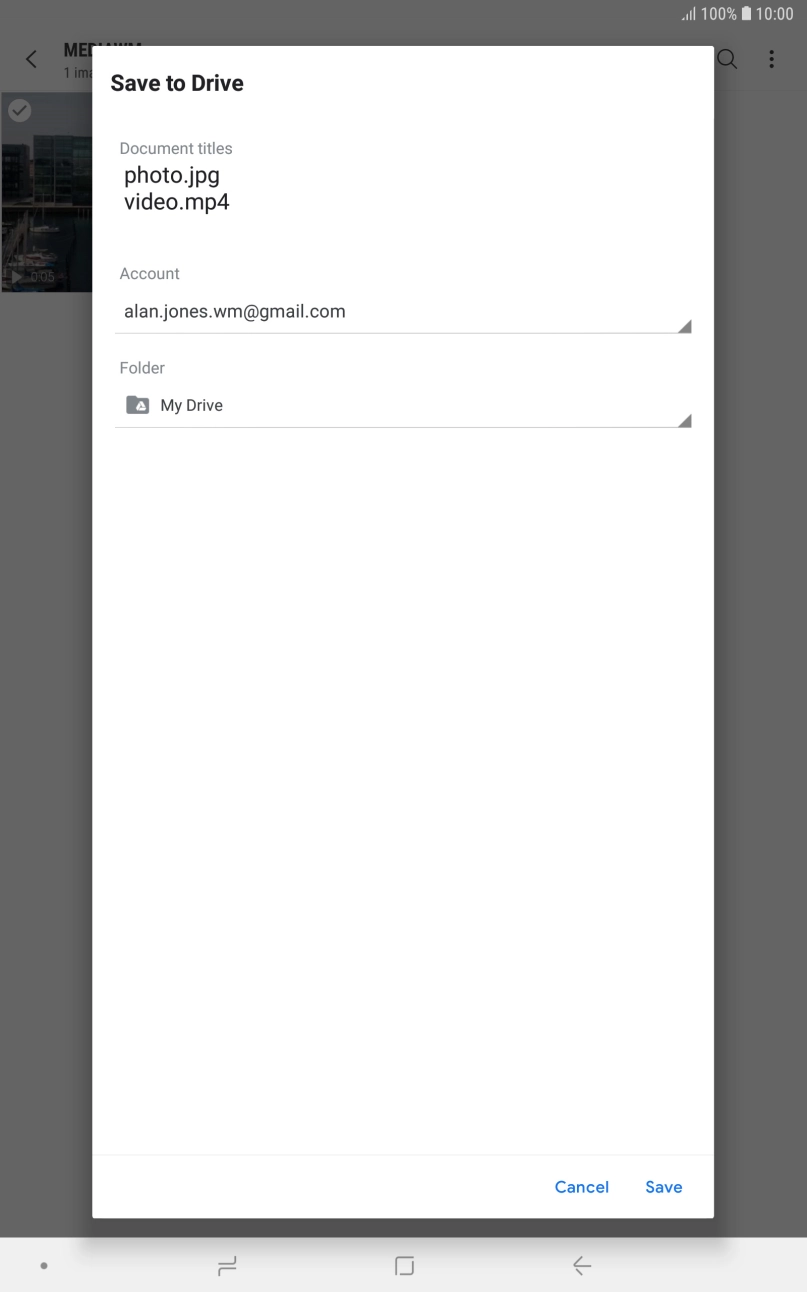Press the field below 'Folder' and go to the required folder.