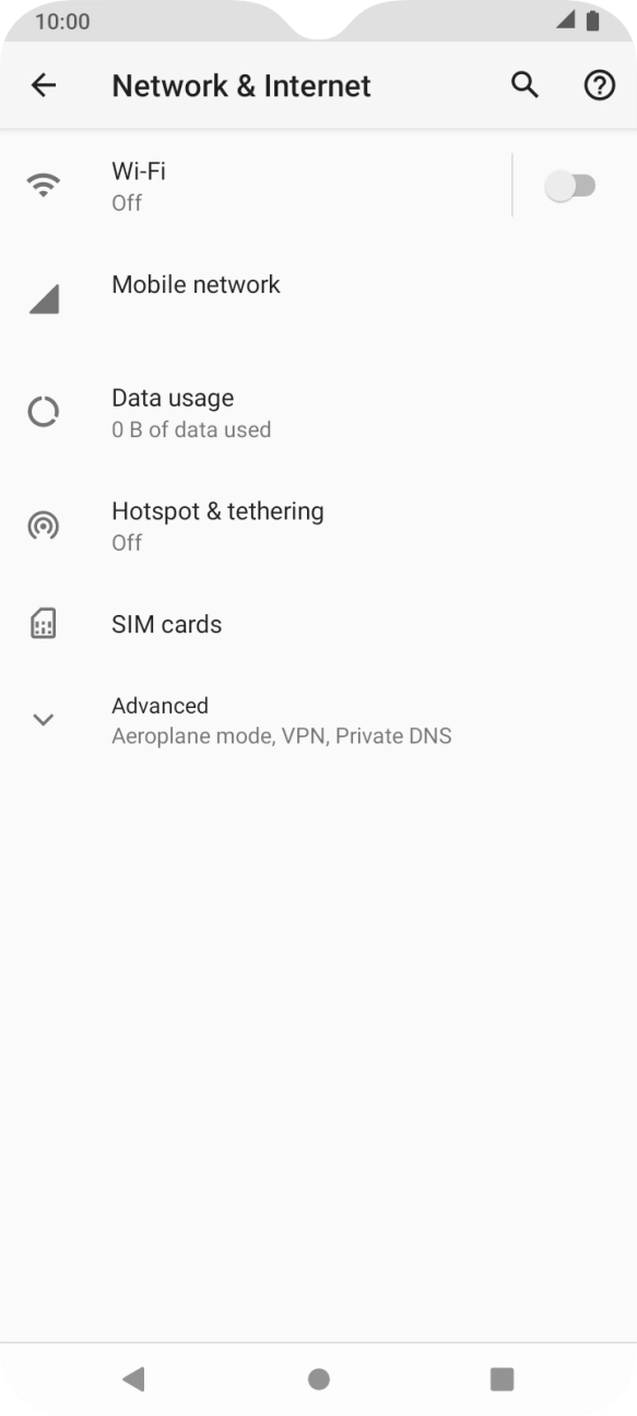 Press Mobile network. Press Mobile network.
