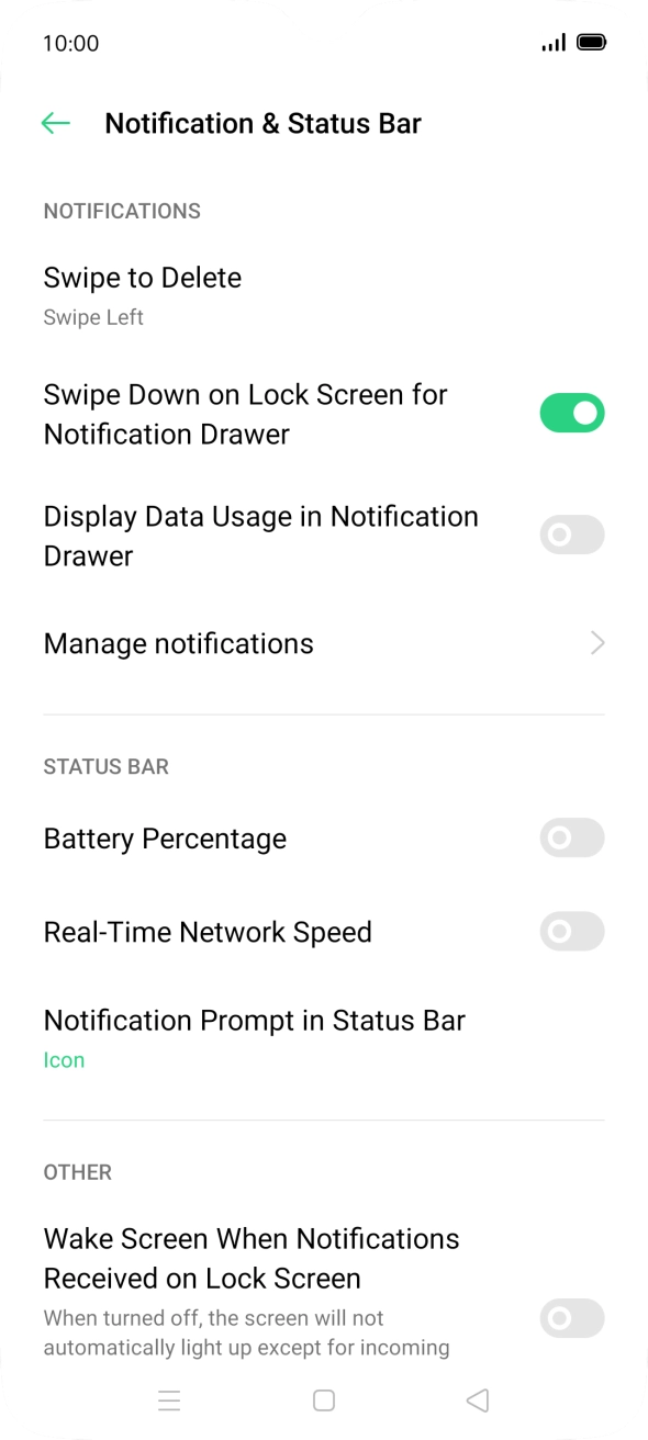Press Manage notifications.