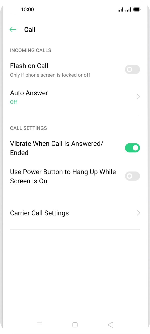 Press Carrier Call Settings. Press Carrier Call Settings.