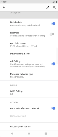 Press the indicator next to 'Automatically select network' to turn off the function and wait while your phone searches for networks.