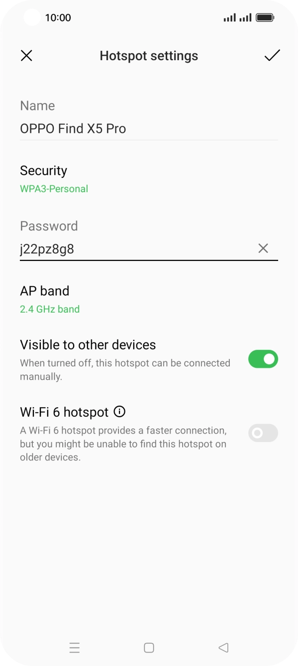 Press the field below 'Password' and key in the required password.