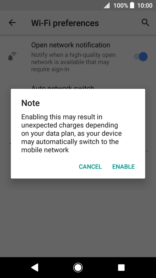 If you turn on the function, press ENABLE. If you turn on the function, press ENABLE.