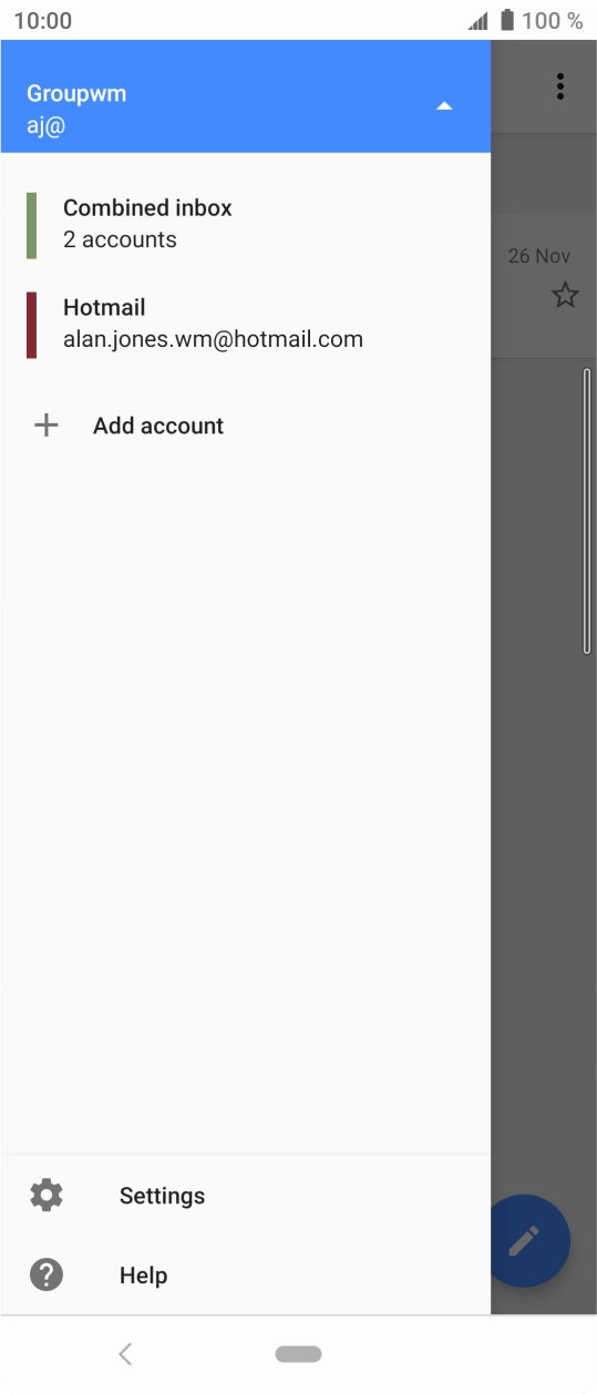 Press the required account. Press the required account.