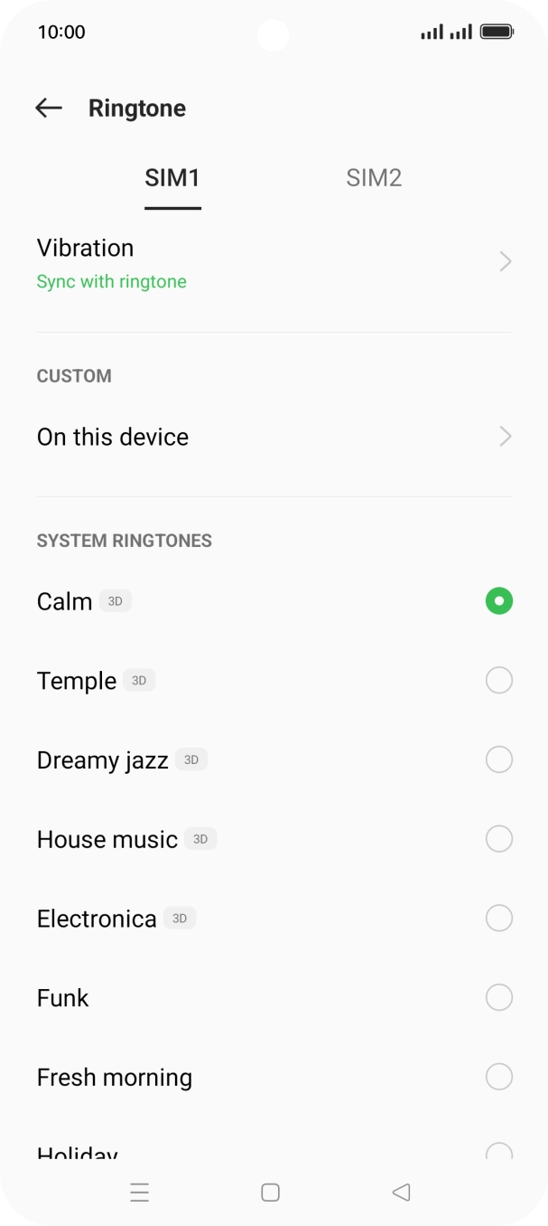Press the required SIM.