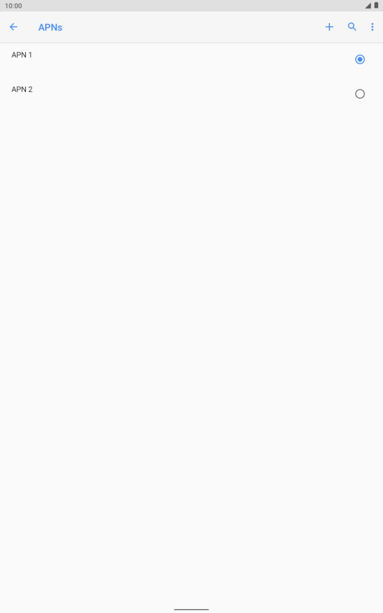 Press the field next to the data connection to activate it.
