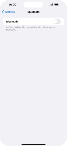 Press the indicator next to 'Bluetooth' to turn on the function.